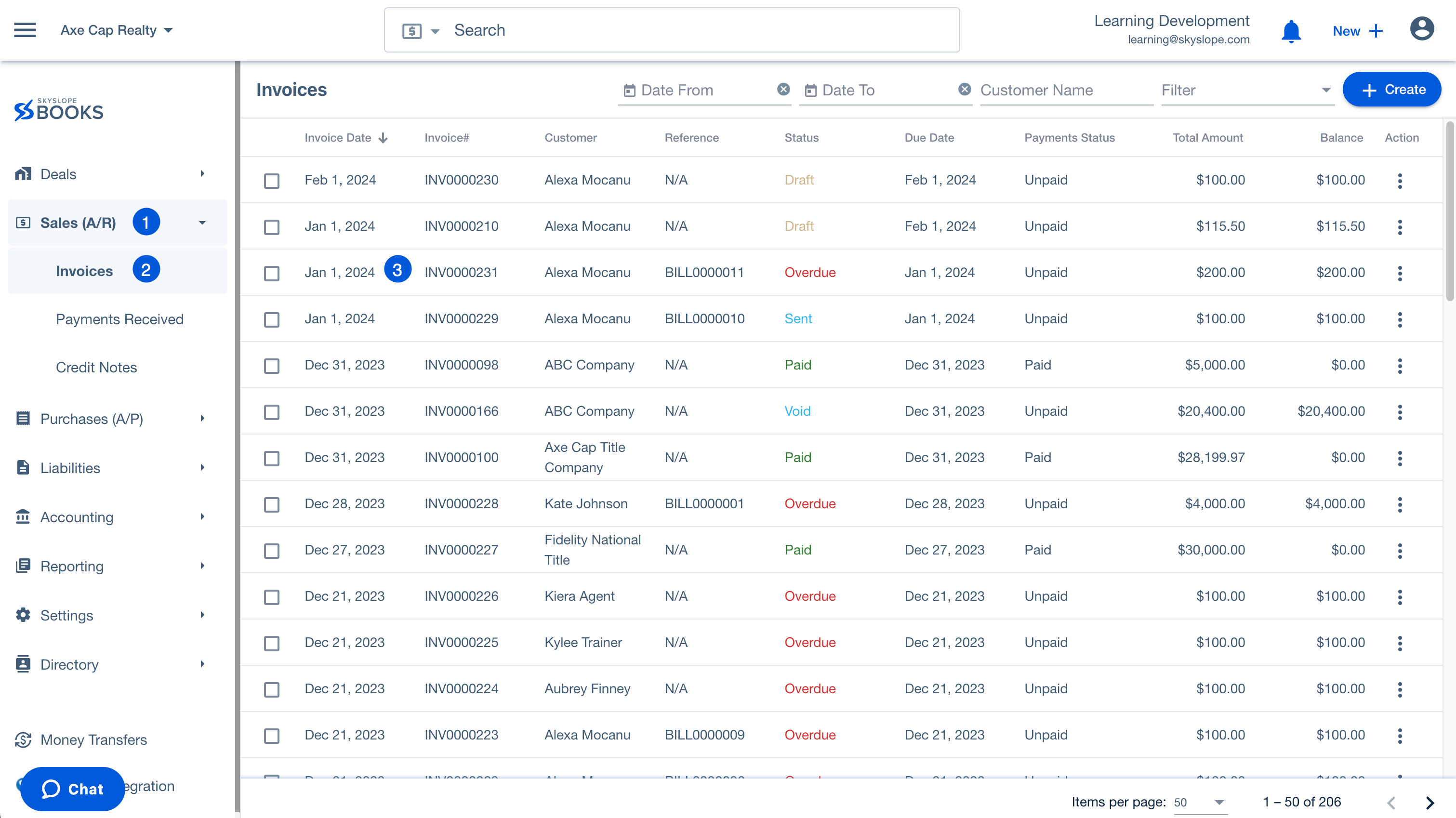 Recording Payments & Charging Customers for Invoices – SkySlope Books ...